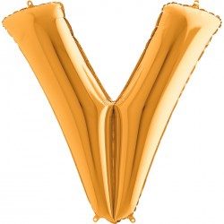 V harf altın gold folyo balon 1 metre