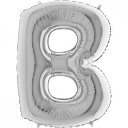 B harf gümüş folyo balon 1 metre